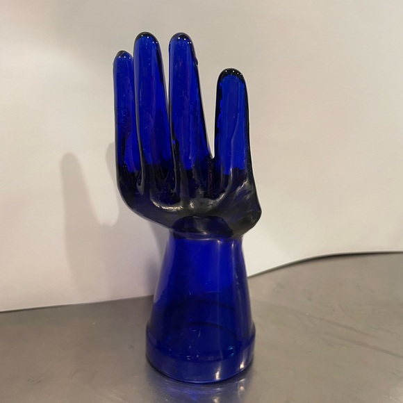 Cobalt blue glass hand ring tree - Picture 9 of 9